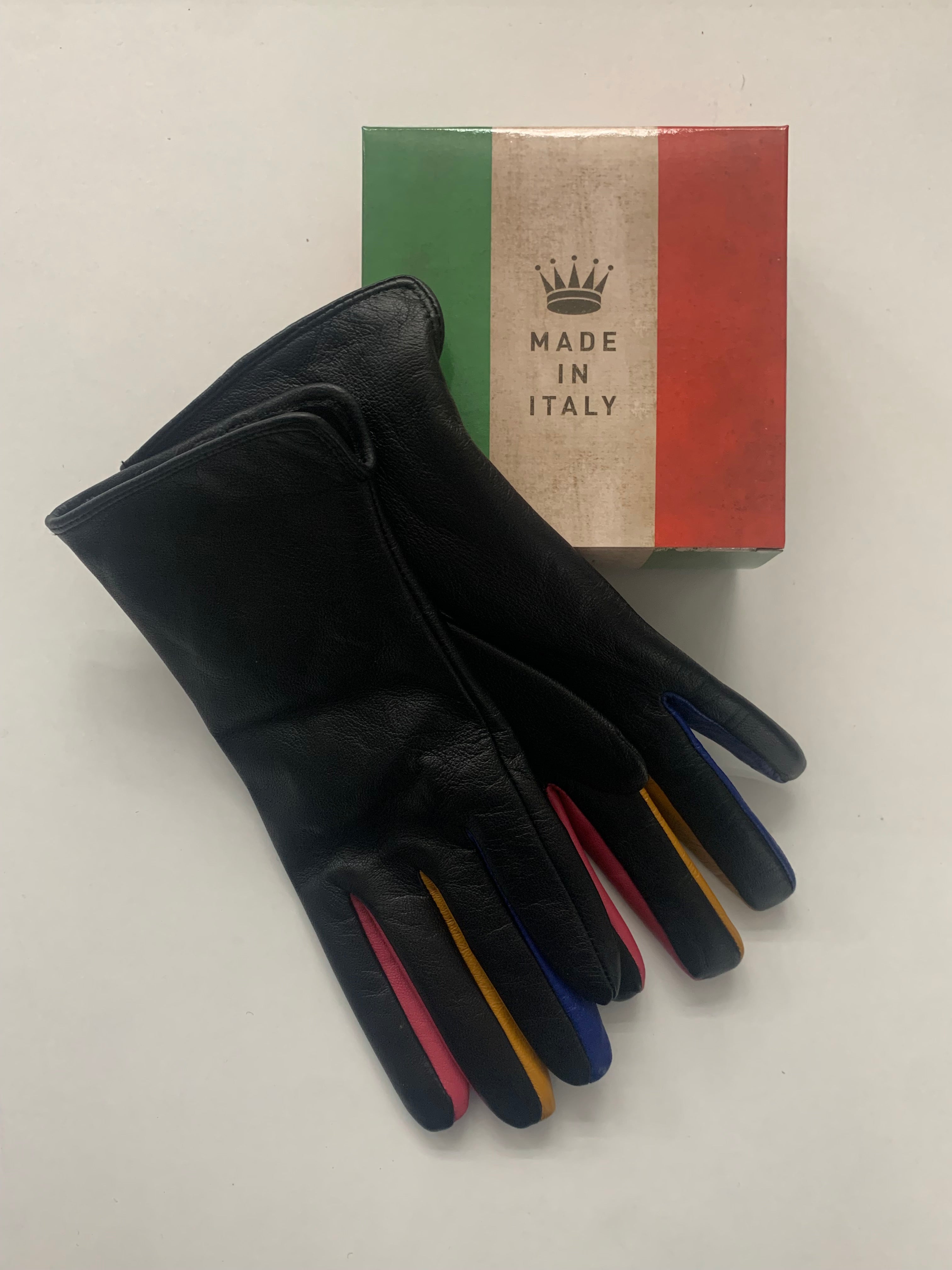 Gants en Cuir Italien Multicolore