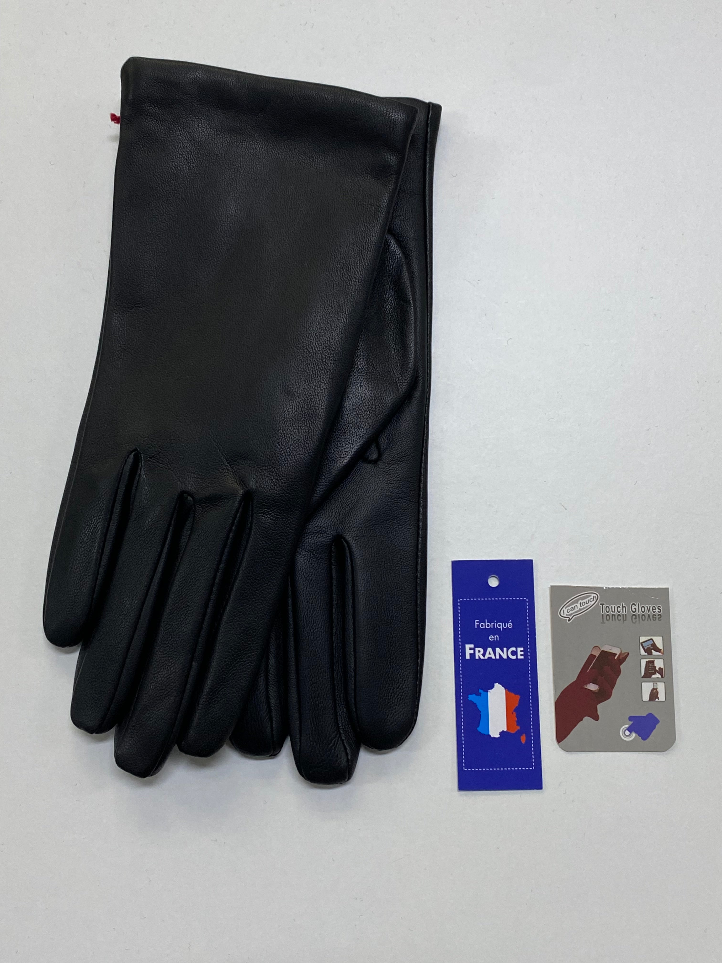 Gants en Cuir Tactile Noir