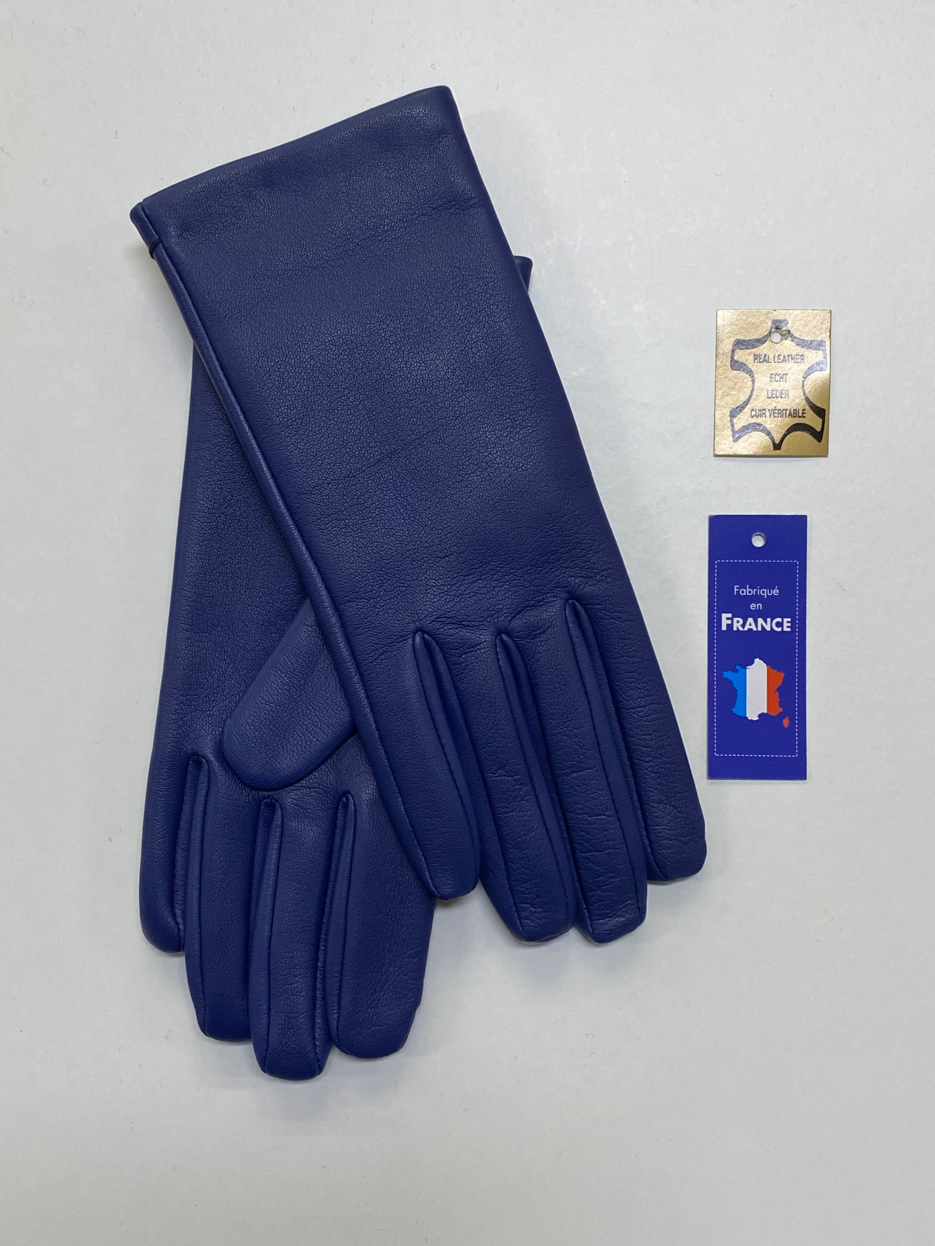 Gants en Cuir Bleu