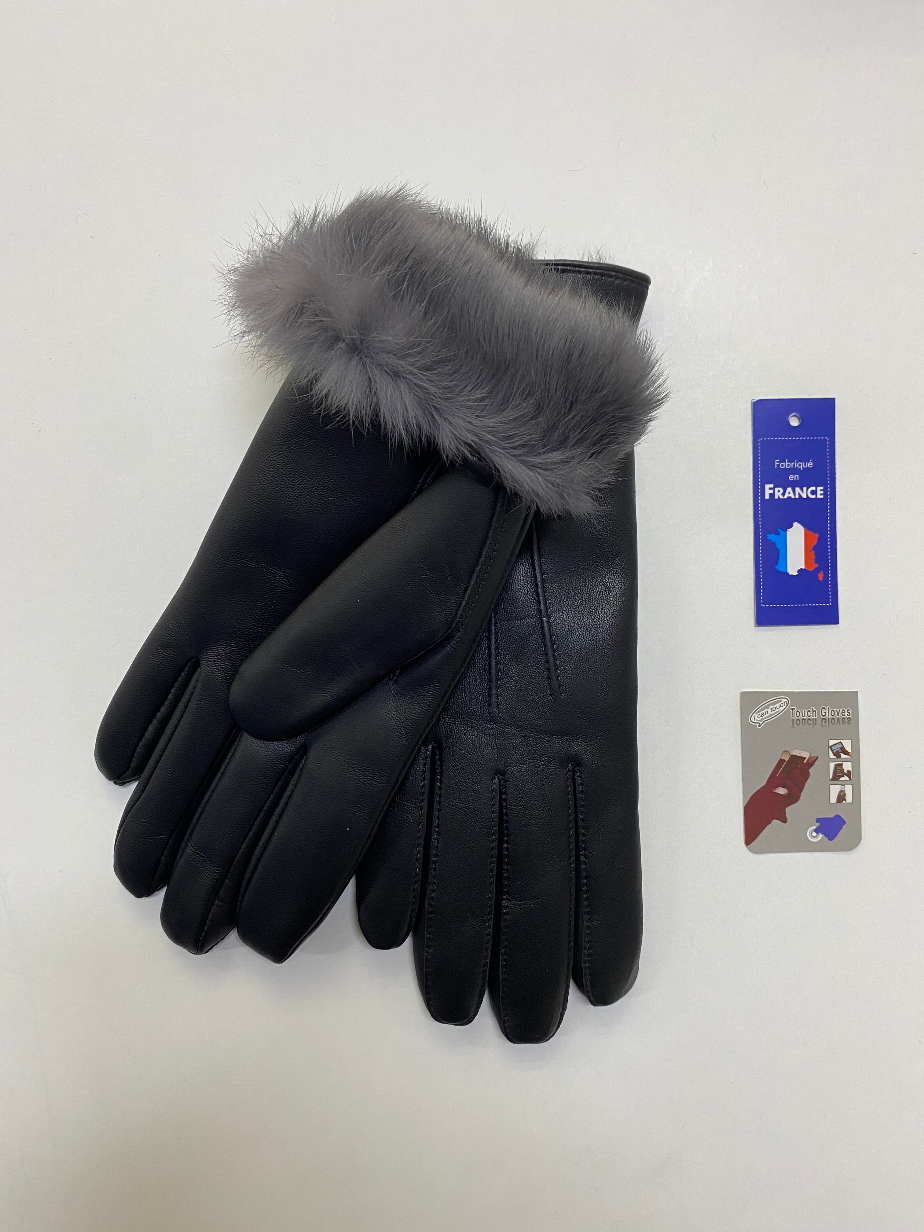 Gants en Cuir Tactile Lapin