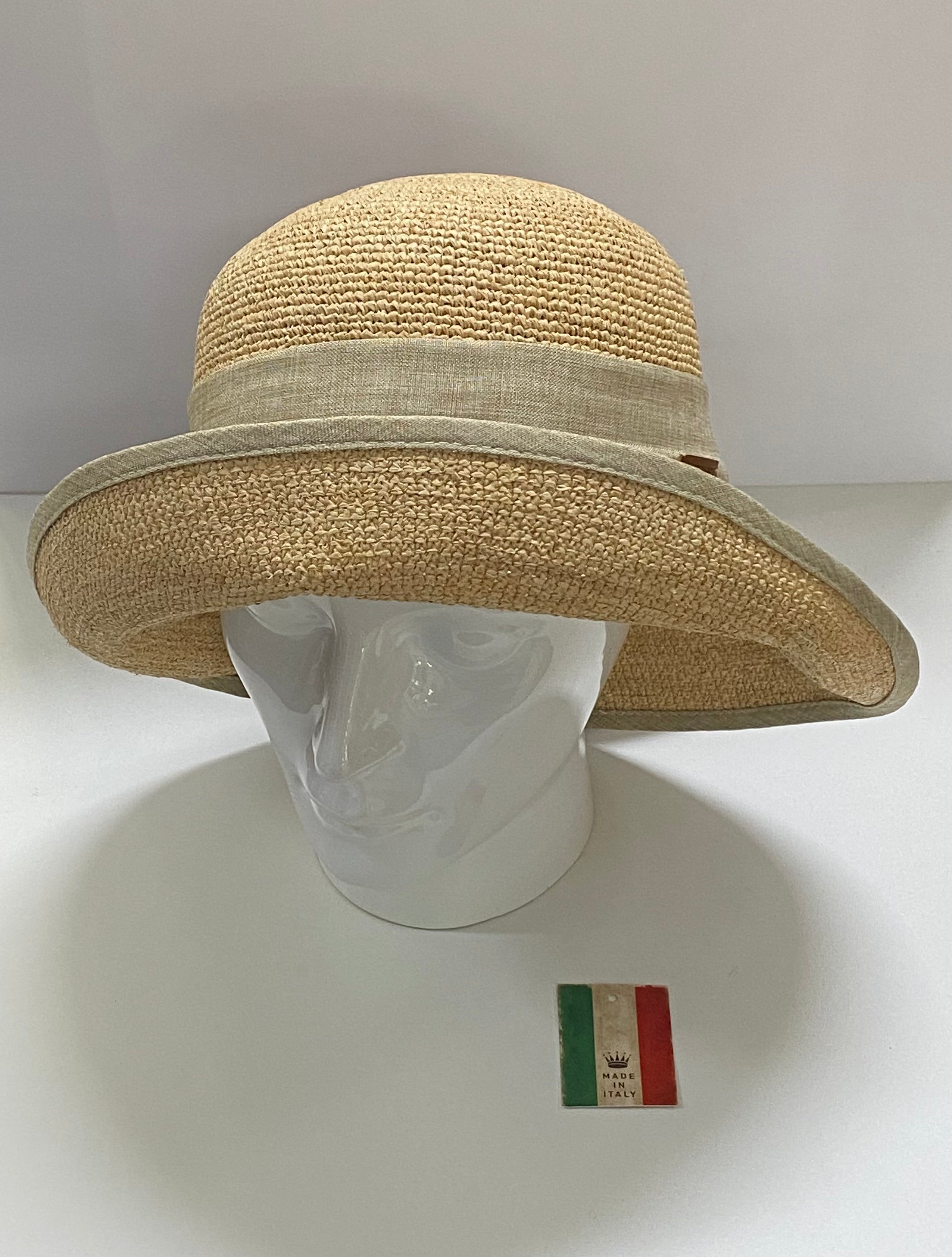 Chapeau Cloche en raphia crochet b