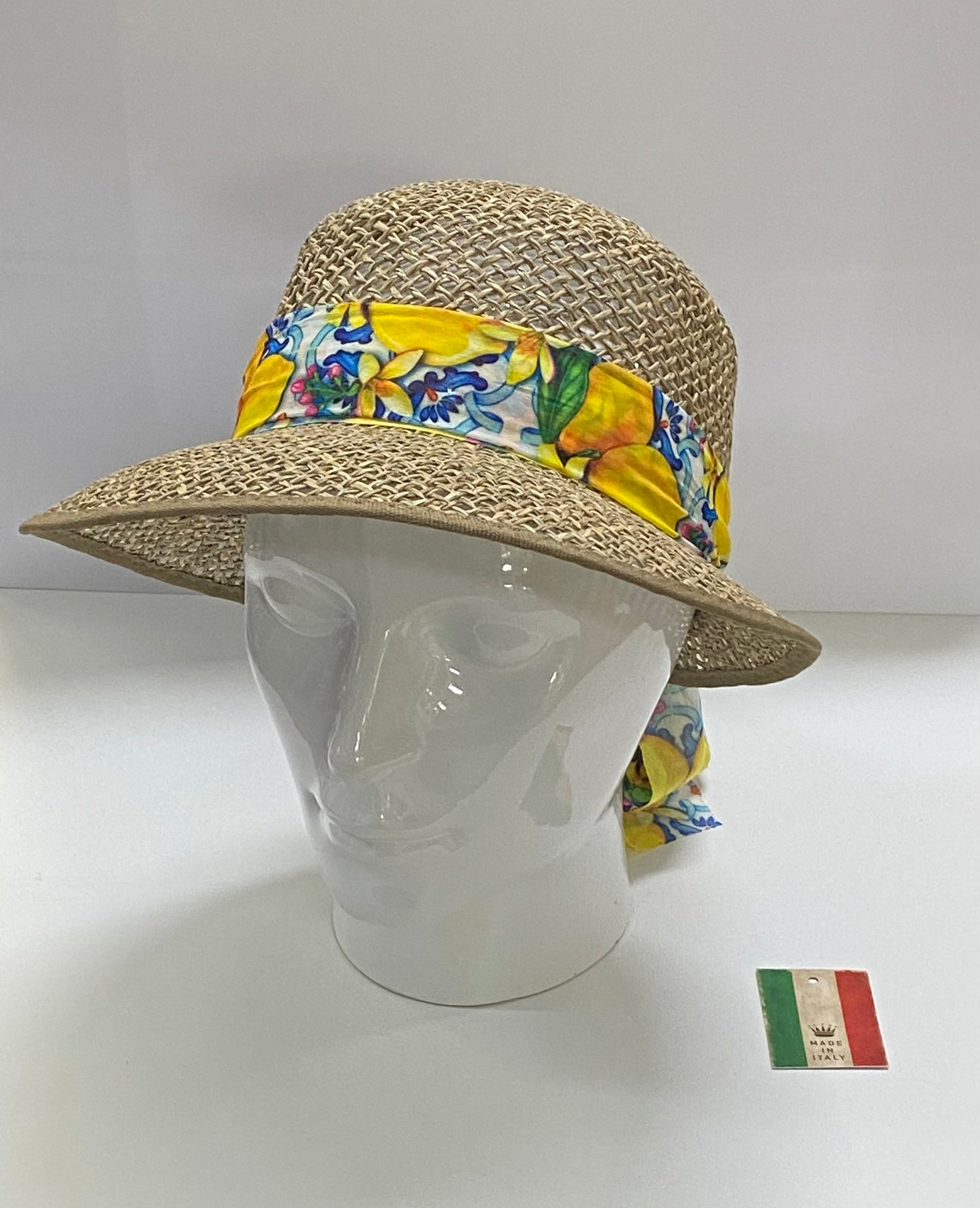 Visière Paille Ruban jaune