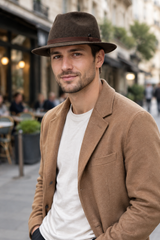 Chapeau Flechet Laine Marron Chiné