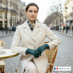 Gants en Cuir doublés Cachemire Français Pétrole