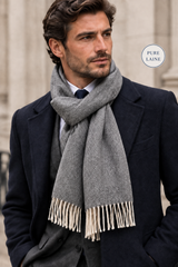 Echarpe à chevron Gris en Laine