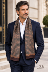 Echarpe en Soie Marron