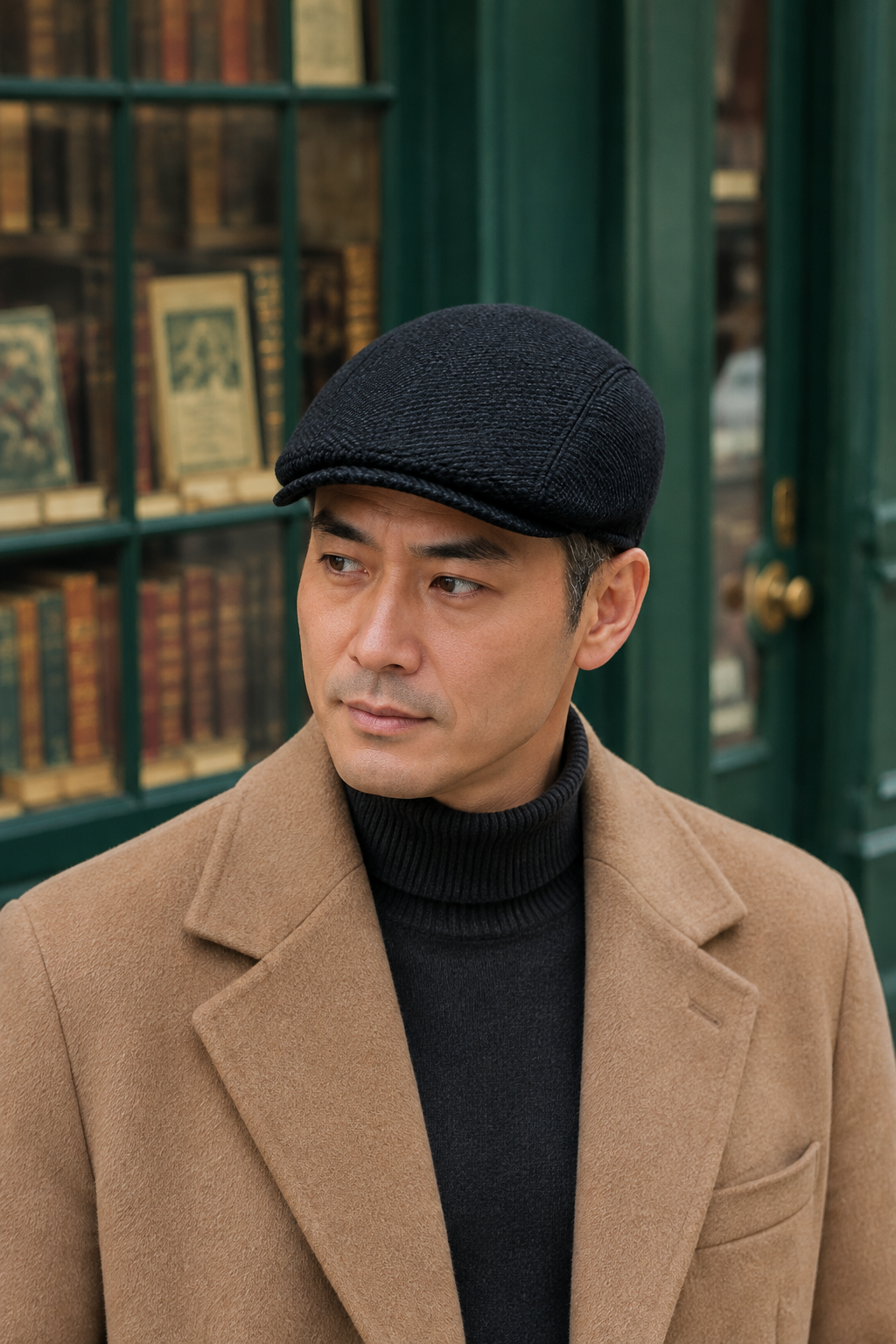 homme portant casquette goretex chiné bleu