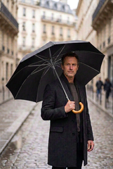 Parapluie Noir Bois renforcée