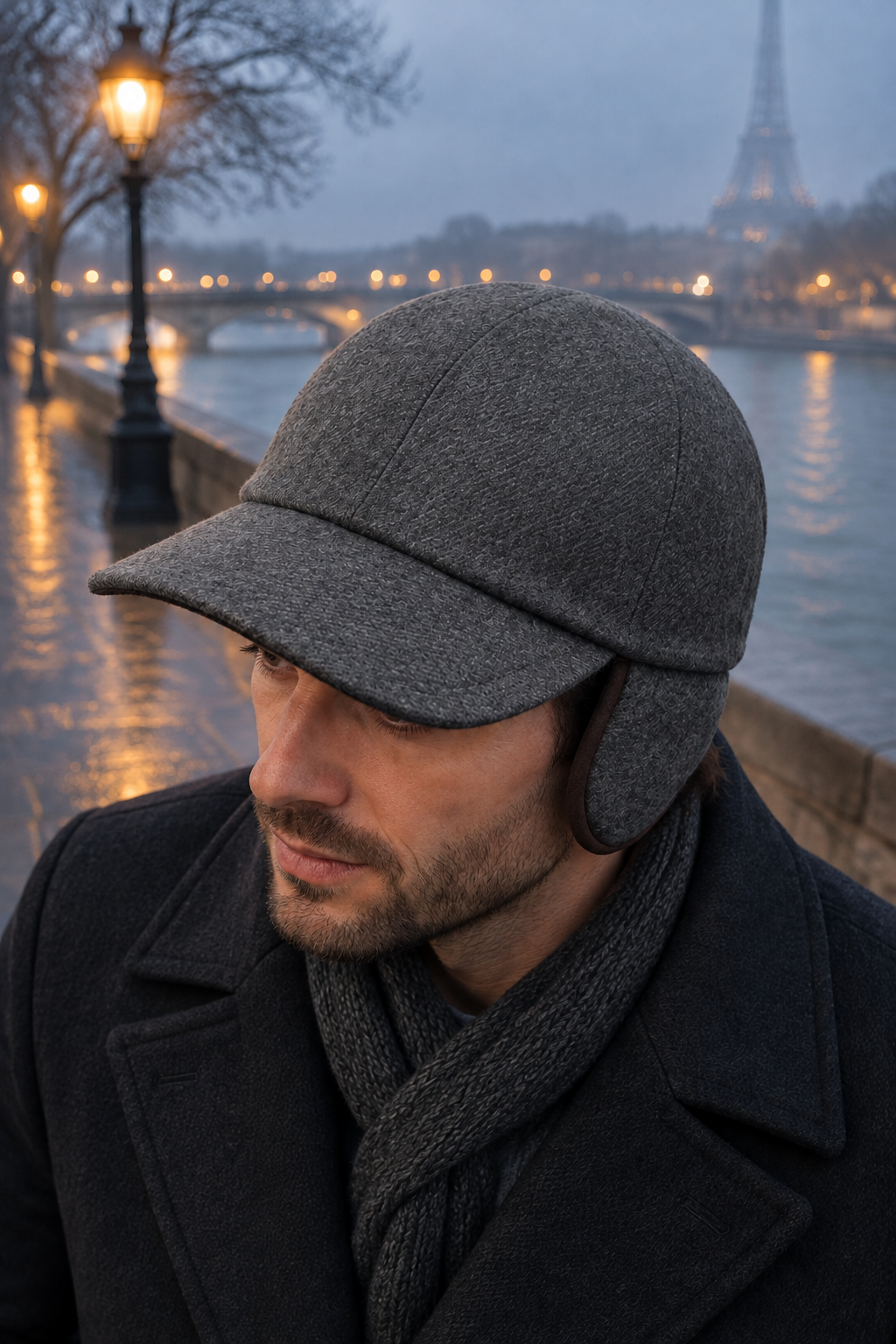 jeune homme portant un casquette baseball avec des rabats pour les oreilles