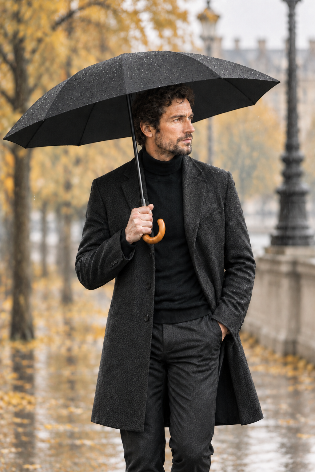 Parapluie avec bras sans embout dépassant