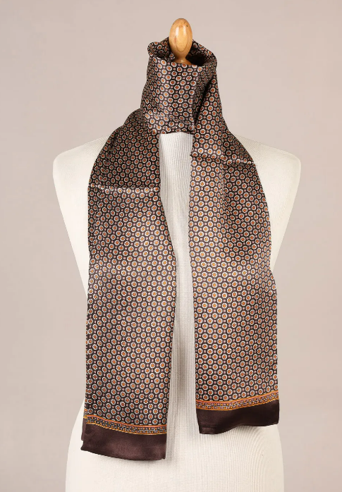 Echarpe en Soie Marron